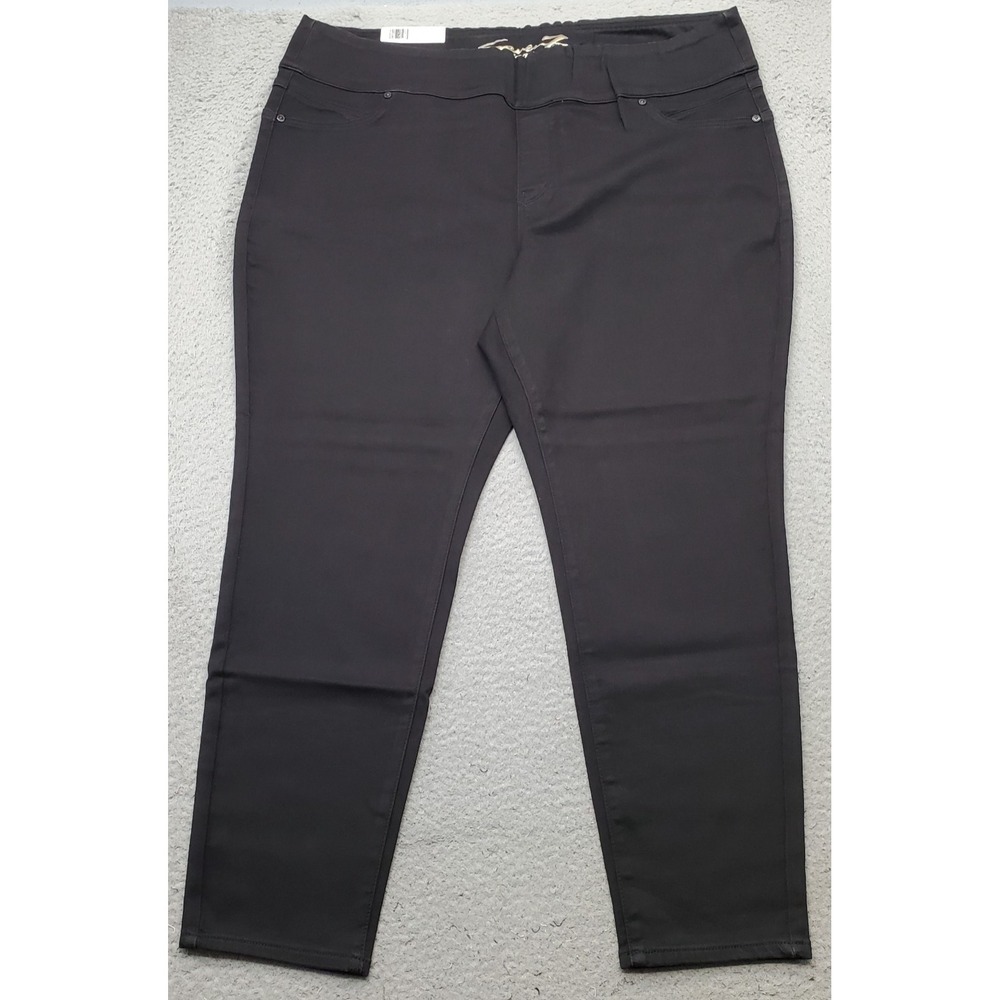 Seven7 Tummy Toner Legging Jeans Womens 24W Black Denim High Rise Stretch